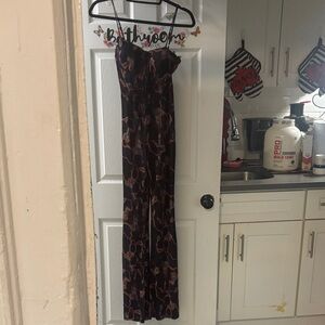 Fashion Nova Chic Black and Brown Jumpsuit